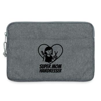 Super Mom Hairdresser – Scissors Heart - Laptop bag 13" - heather grey - Front