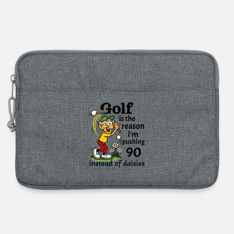 Golf is the reason I'm pushing 90 - Laptop bag 13" - heather grey