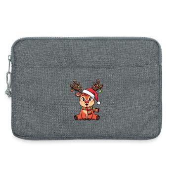 Festliches Rentier motiv für Weihnachten - Laptoptasche 13" - Grau meliert - Vorne