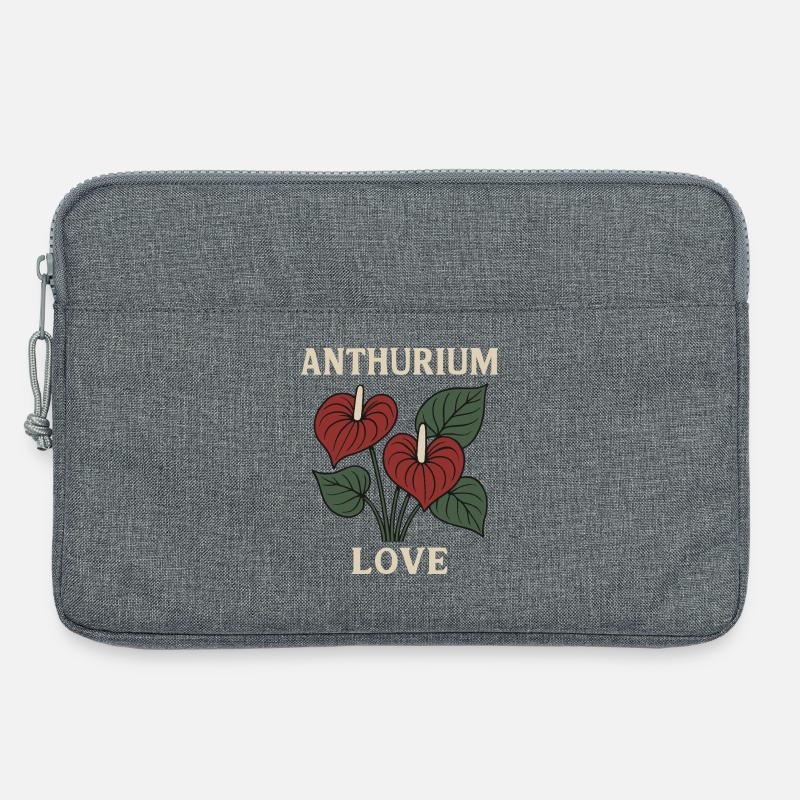 Anthurium Love - Laptoptasche 13" - Grau meliert