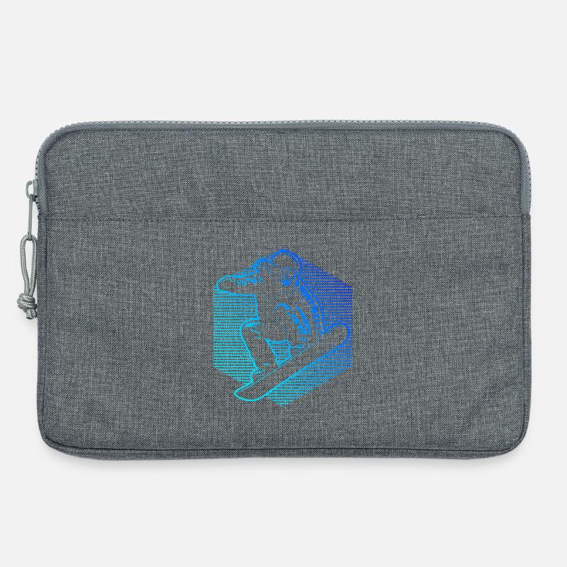 Neon Snowboarder Stripes - Laptoptasche 13" - Grau meliert