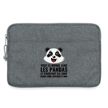 panda, diversity, love - Laptop bag 13" - heather grey - Front