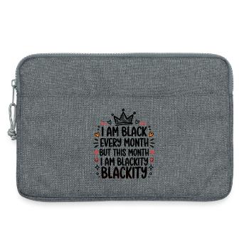 Je suis noir chaque mois Couronne de noirceur - Sacoche pour ordinateur portable 13 pouces - gris chiné - Devant