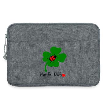 Shamrock with ladybug - Laptop bag 13" - heather grey - Front