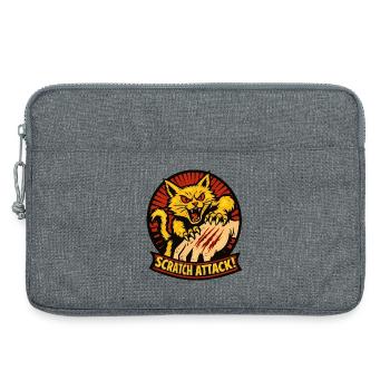 Scratch Attack Angry Cat Claw Design - Laptop bag 13" - heather grey - Front