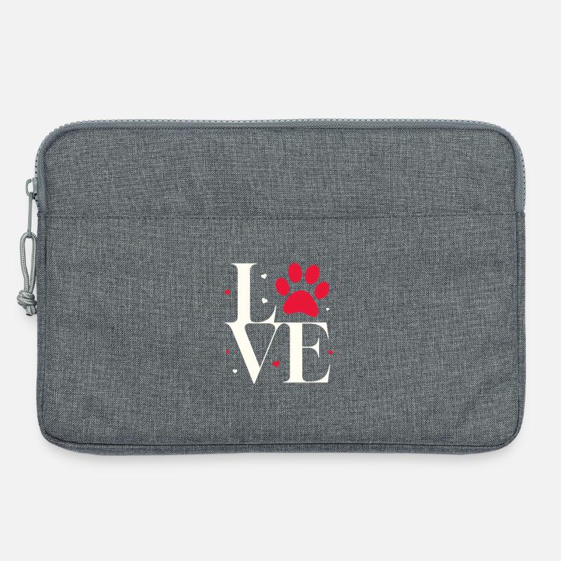Liebe mit Pfotenabdruck - Laptoptasche 13" - Grau meliert