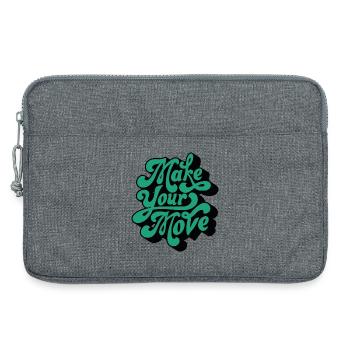 Make Your Move – Retro Script Motif - Laptop bag 13" - heather grey - Front