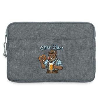 Eber-Hart Bierheld mit Brezel - Laptoptasche 13" - Grau meliert - Vorne