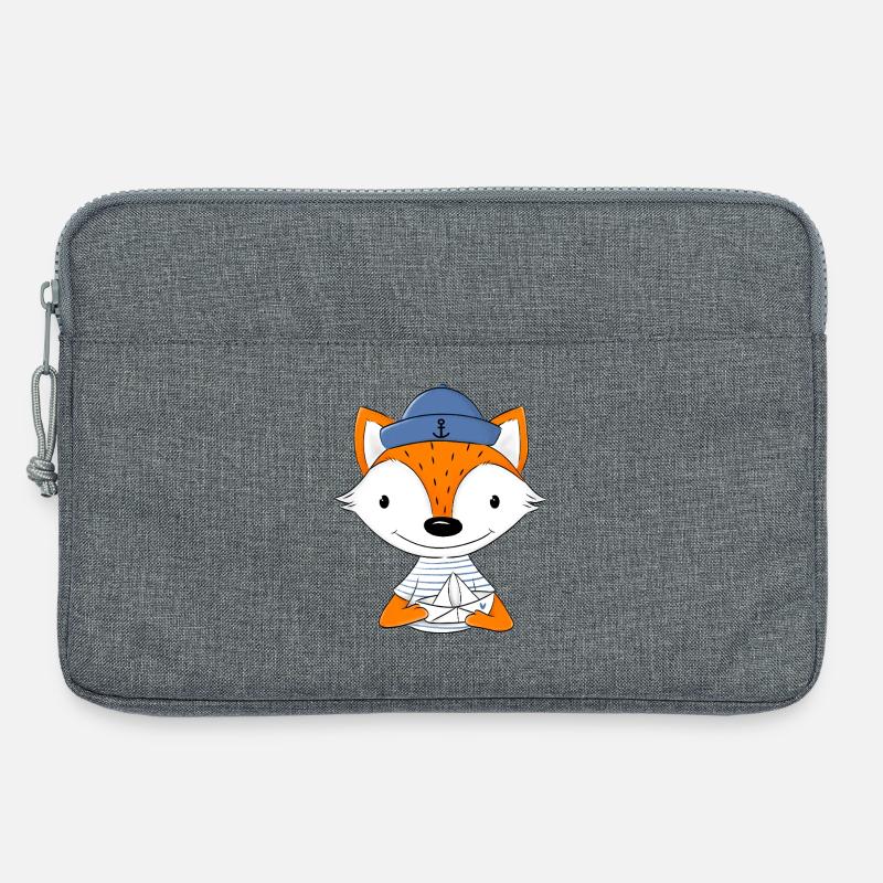 Matrosen Fuchs mit Papierboot - Laptoptasche 13" - Grau meliert