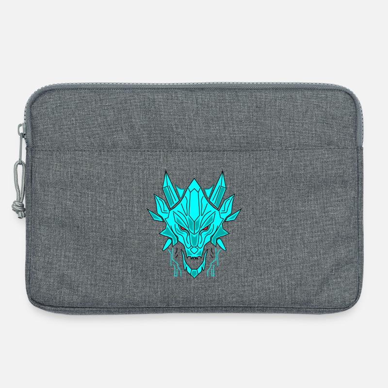 Geometrischer Eisdrache Kopf - Laptop bag 13" - heather grey