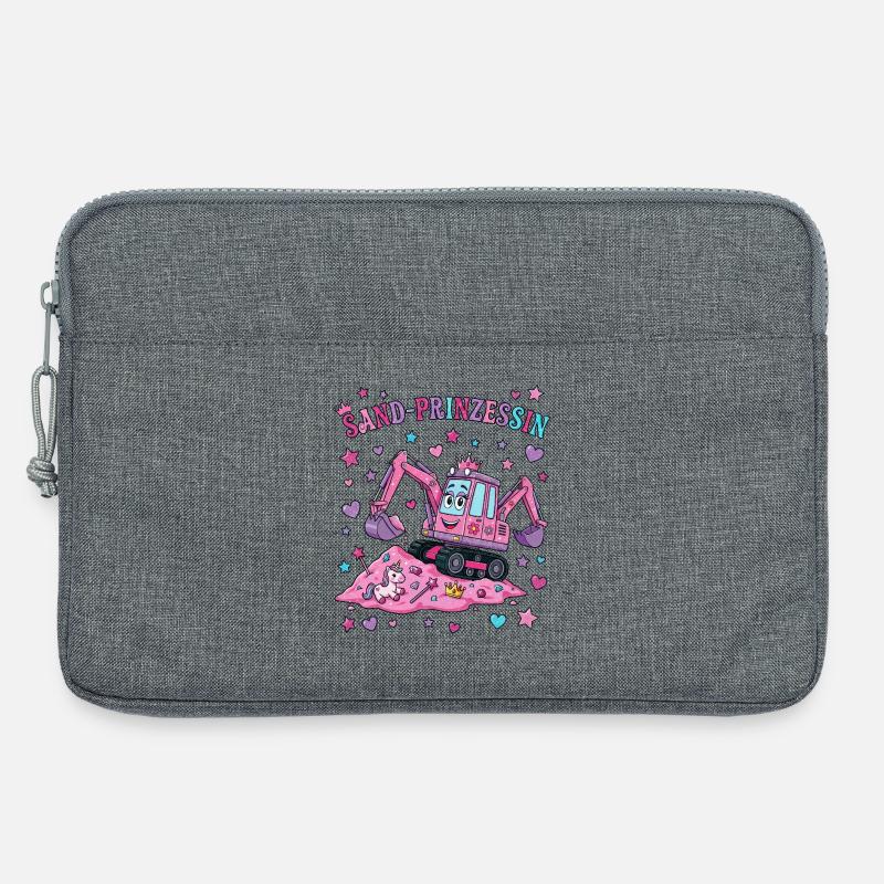 Sand-Prinzessin: Rosa Bagger - Laptoptasche 13" - Grau meliert