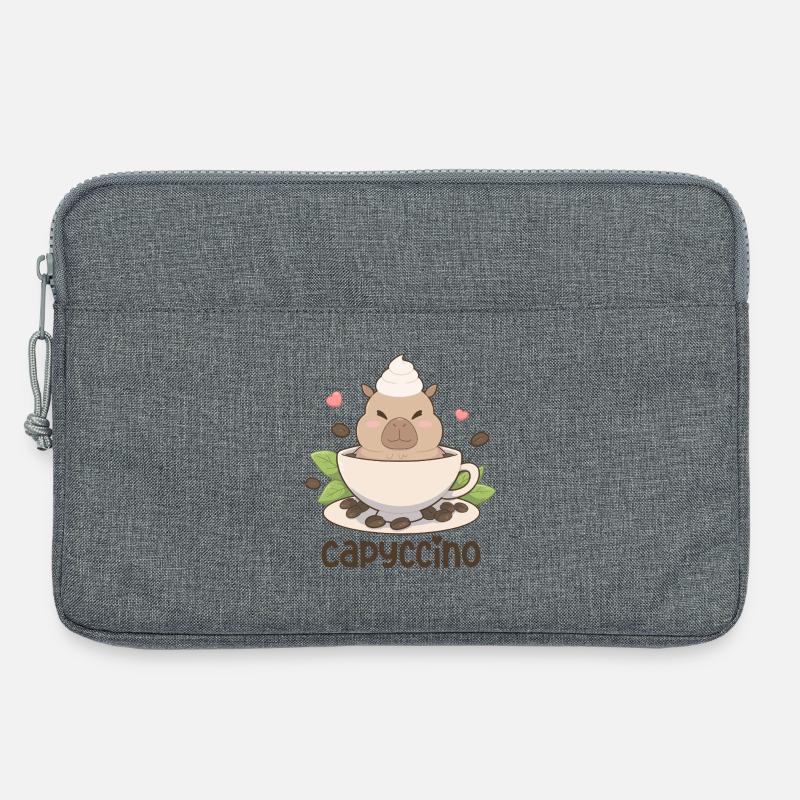 Capyccino Capybara Kaffee Motiv - Laptoptasche 13" - Grau meliert