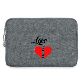 Cœur d’amour - Sacoche pour ordinateur portable 13 pouces - gris chiné - Devant