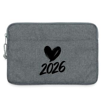 Cœur 2026 - Sacoche pour ordinateur portable 13 pouces - gris chiné - Devant