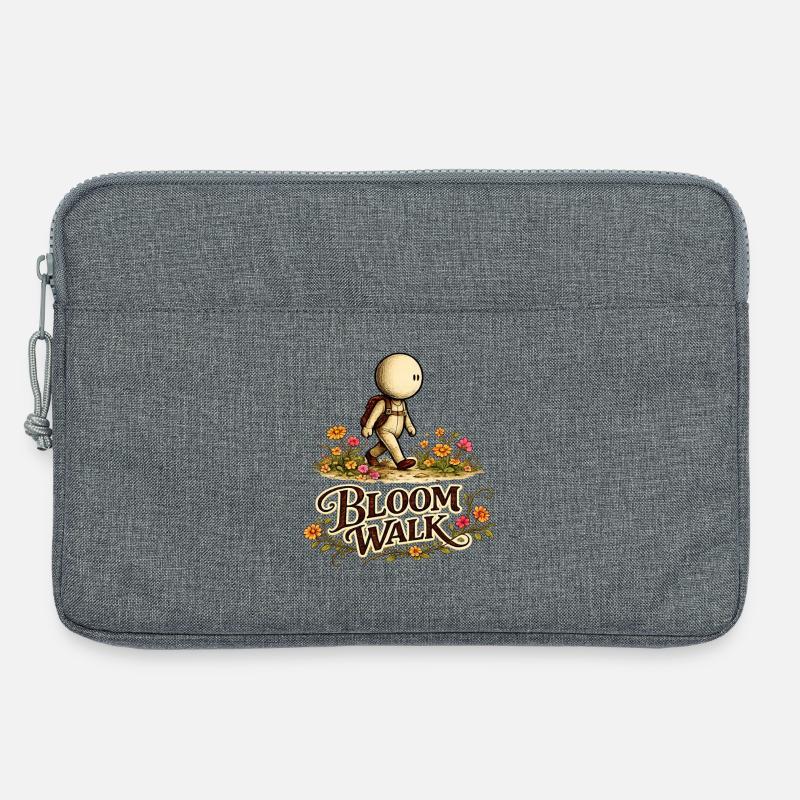 Der kleine Gedanke | Bloom Walk Blütenpfad - Laptoptasche 13" - Grau meliert