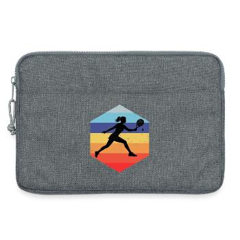 Idée cadeau d’accessoires de padel pour les fans débutants en padel - Sacoche pour ordinateur portable 13 pouces - gris chiné - Devant