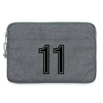 11 Symbole numérique - Sacoche pour ordinateur portable 13 pouces - gris chiné - Devant