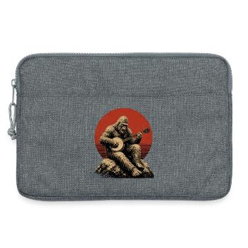 Sasquatch-Bigfoot Banjo Player Banjo - Laptop bag 13" - heather grey - Front
