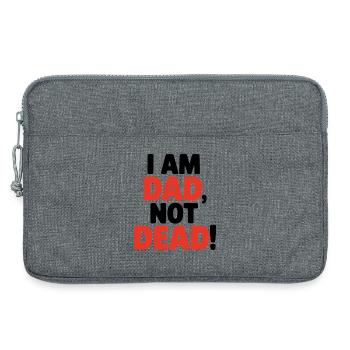 I am dad, not dead, funny saying for fathers - Laptop bag 13" - heather grey - Front