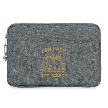 Darf ich diesen Hund, Wanderer, Tierliebhaber, lustiger Bär streicheln. - Laptoptasche 13" - Grau meliert - Vorne