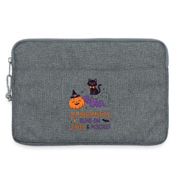 My Broomstick Runs On Coffee - Funny Halloween - Laptop bag 13" - heather grey - Front
