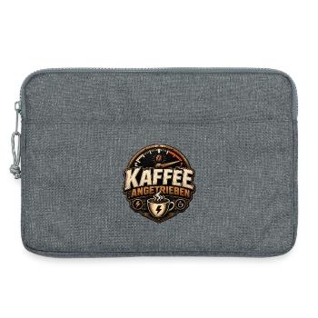 Kaffee angetrieben - Kaffee T-Shirt - Laptoptasche 13" - Grau meliert - Vorne