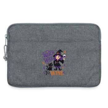Witch Way to Wine - Hexen T-Shirt - Laptoptasche 13" - Grau meliert - Vorne