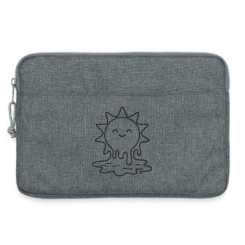 Il fait tellement chaud... Le soleil fond en couleur - Sacoche pour ordinateur portable 13 pouces - gris chiné - Devant