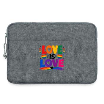 Love Is Love LGBTQ Statement Regenbogen Motiv CSD - Laptoptasche 13" - Grau meliert - Vorne