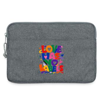 Love Has No Labels Spruch für Gay & Queer Fans - Laptoptasche 13" - Grau meliert - Vorne