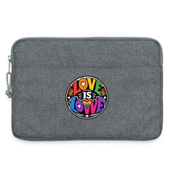 Love Is Love Regenbogen Statement Retro CSD - Laptoptasche 13" - Grau meliert - Vorne