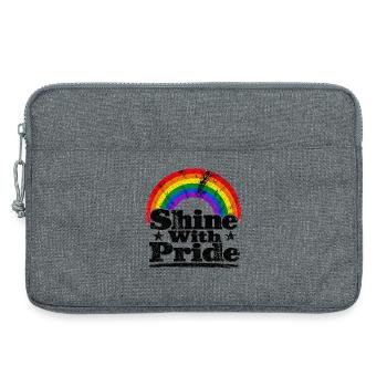 Shine With Pride Regenbogen Vintage Shirt Sticker - Laptoptasche 13" - Grau meliert - Vorne