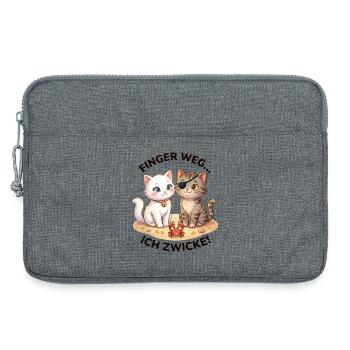 Katzen Strand Krabbe Spruch - Laptoptasche 13" - Grau meliert - Vorne