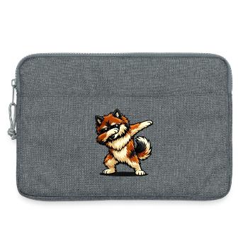 Dab Eurasier dans le style comique - Sacoche pour ordinateur portable 13 pouces - gris chiné - Devant