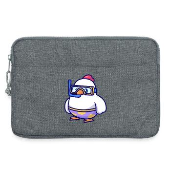 Diving Chick in Snorkel Gear - Laptop bag 13" - heather grey - Front