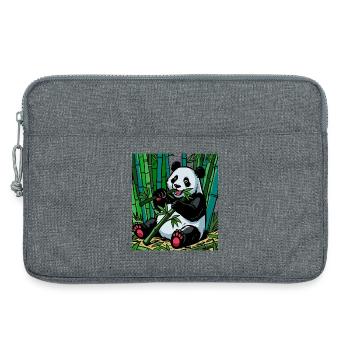 Panda dans la forêt de bambous – Couleurs vives - Sacoche pour ordinateur portable 13 pouces - gris chiné - Devant