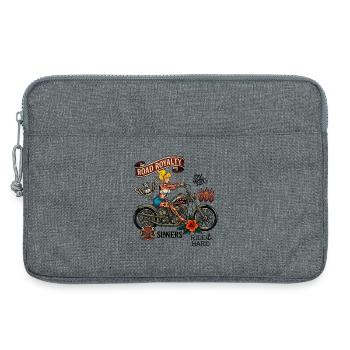 Road Royalty Biker Pin-up Motorrad-Tattoo-Kunst - Laptoptasche 13" - Grau meliert - Vorne