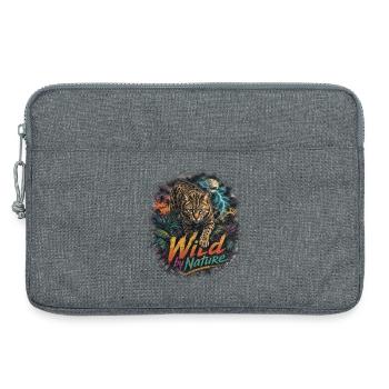 Chat tropical du Bengale avec la foudre - Sacoche pour ordinateur portable 13 pouces - gris chiné - Devant