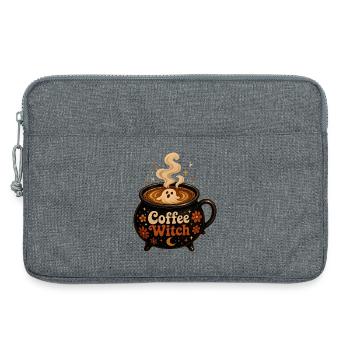 T-shirt Sorcière Sorcière du Café Chaudron Fantôme du Café - Sacoche pour ordinateur portable 13 pouces - gris chiné - Devant