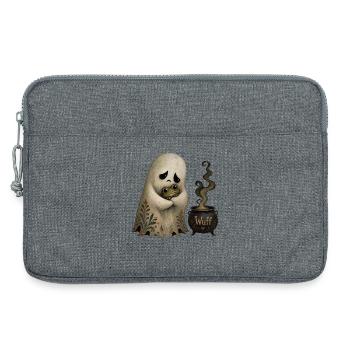 Motif de t-shirt vintage d’Halloween fantôme mignon - Sacoche pour ordinateur portable 13 pouces - gris chiné - Devant