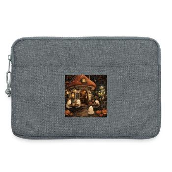 Café Maison Champignon Murale rétro Décoration d’automne des Fantômes - Sacoche pour ordinateur portable 13 pouces - gris chiné - Devant