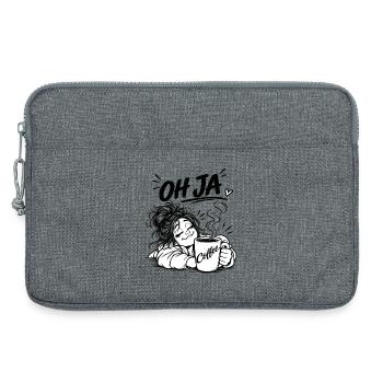 Kaffee Oh Ja Cartoon - Sacoche pour ordinateur portable 13 pouces - gris chiné - Devant