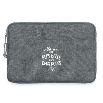 La Vie Est Plus Belle Sur Deux Roues - Cyclisme - Sacoche pour ordinateur portable 13 pouces - gris chiné - Devant