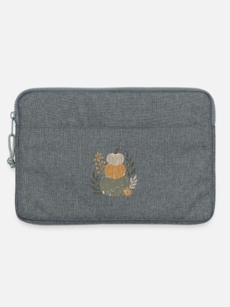 Herbst Kürbis & Blumen – Retro Autumn - Laptoptasche 13" - Grau meliert