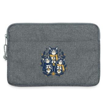 Weihnachtskatzen Singen Chor Katzenliebhaber Stern - Laptoptasche 13" - Grau meliert - Vorne