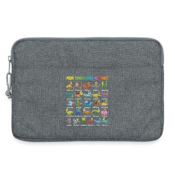 Dinosaurier Alphabet ABC Kinder Lernen Dino Motiv - Laptoptasche 13" - Grau meliert - Vorne