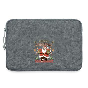Merry Christmas Weihnachtsmann Retro Geschenk - Laptoptasche 13" - Grau meliert - Vorne