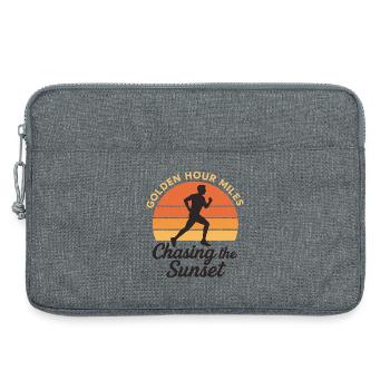 Retro Running T-Shirt für Läufer & Fitness-Fans - Laptoptasche 13" - Grau meliert - Vorne