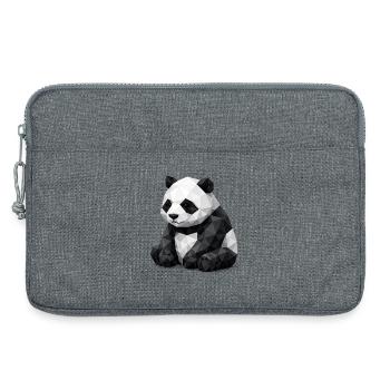 Panda Low-Poly - Laptoptasche 13" - Grau meliert - Vorne