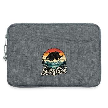 Swiss Girl Retro Look - Laptoptasche 13" - Grau meliert - Vorne